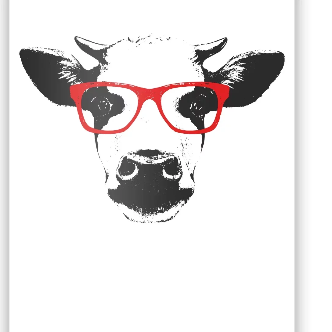 Portrait of Cow with glasses Poster