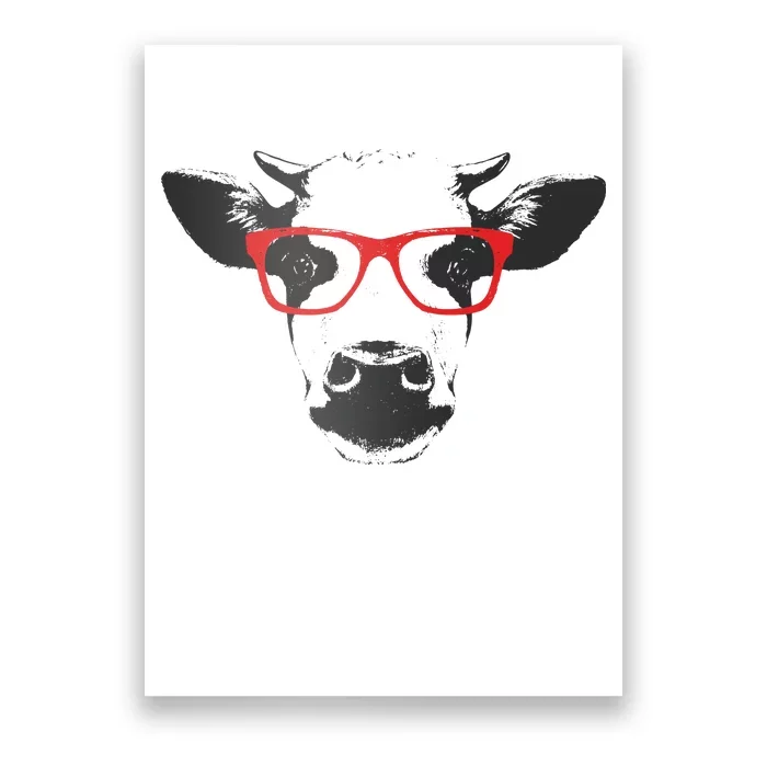 Portrait of Cow with glasses Poster