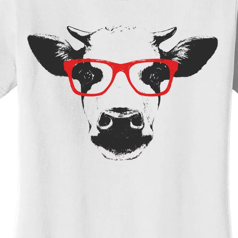 Portrait of Cow with glasses Women's T-Shirt