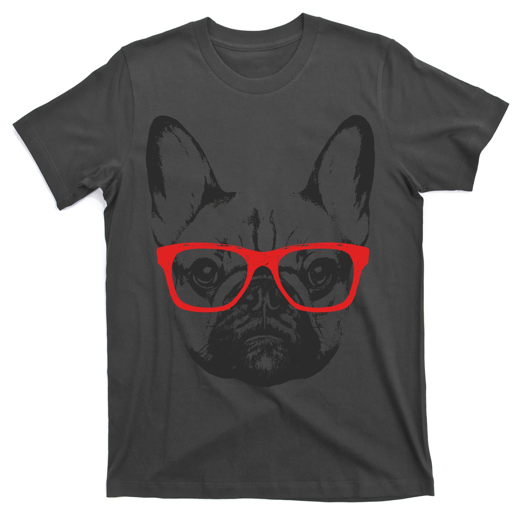 Portrait of French Bulldog with glasses T-Shirt | TeeShirtPalace