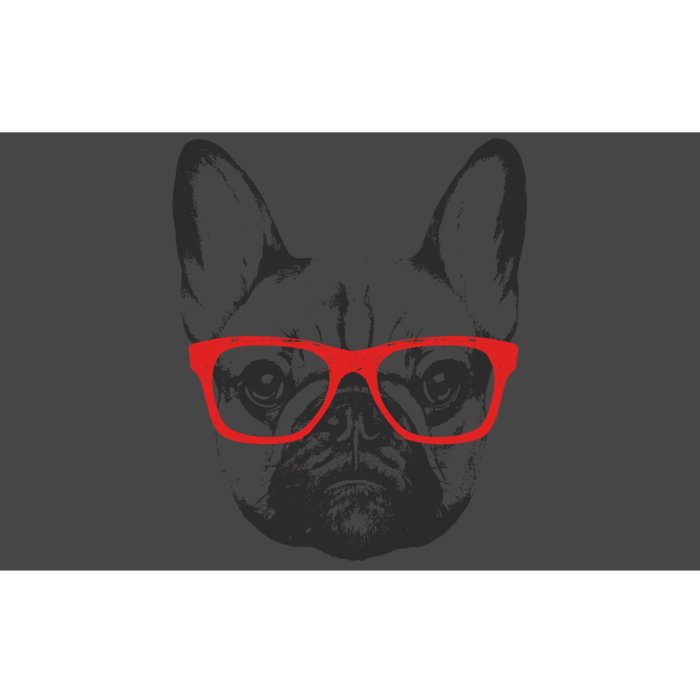 Portrait of French Bulldog with glasses Bumper Sticker