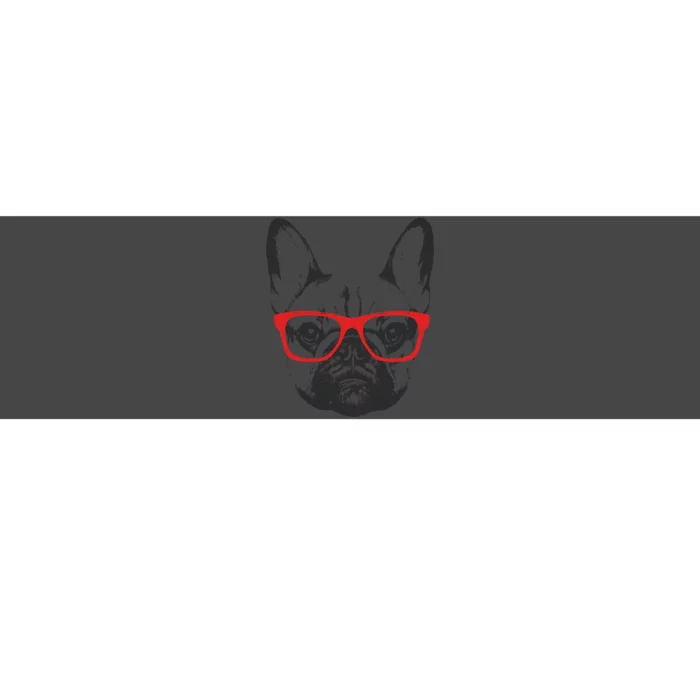 Portrait of French Bulldog with glasses Bumper Sticker