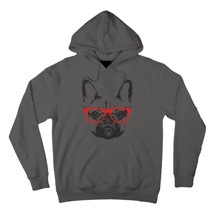 Portrait of French Bulldog with glasses Tall Hoodie