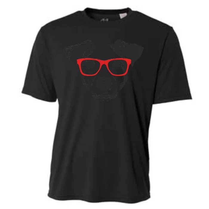 Portrait of Jack Russell with glasses Cooling Performance Crew T-Shirt