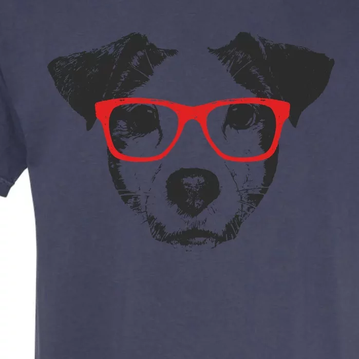 Portrait of Jack Russell with glasses Garment-Dyed Heavyweight T-Shirt