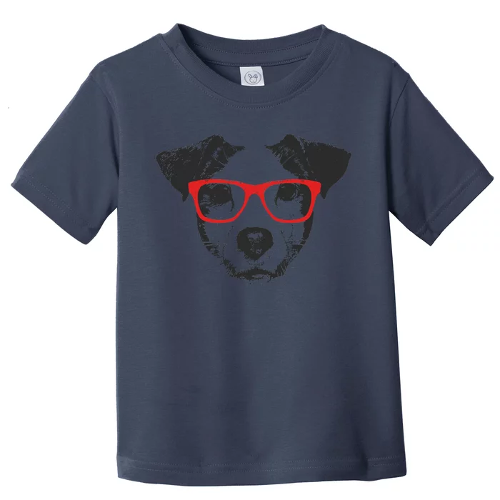 Portrait of Jack Russell with glasses Toddler T-Shirt