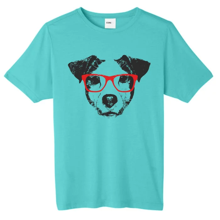 Portrait of Jack Russell with glasses ChromaSoft Performance T-Shirt