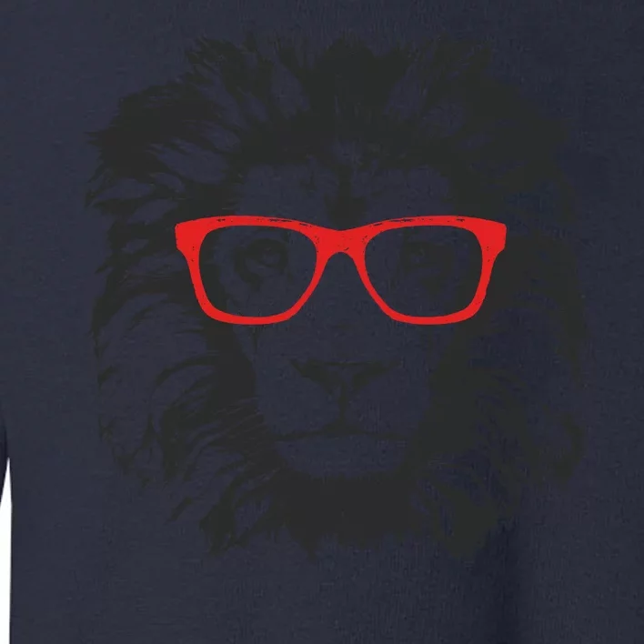 Portrait of Lion with glasses Toddler Sweatshirt