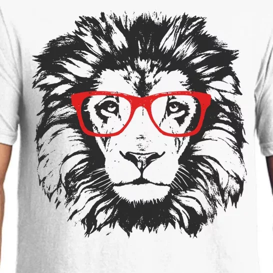 Portrait of Lion with glasses Pajama Set