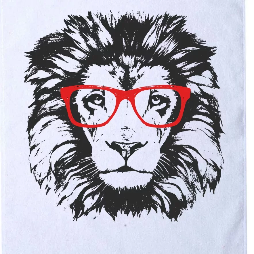 Portrait of Lion with glasses Platinum Collection Golf Towel