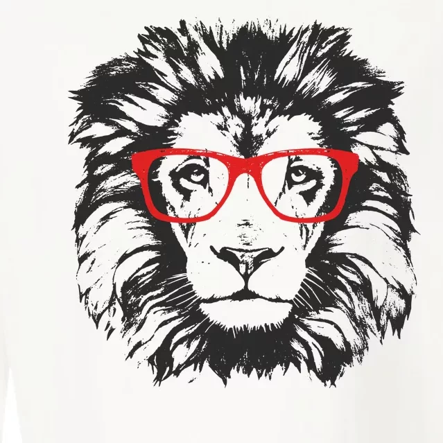 Portrait of Lion with glasses Cropped Pullover Crew