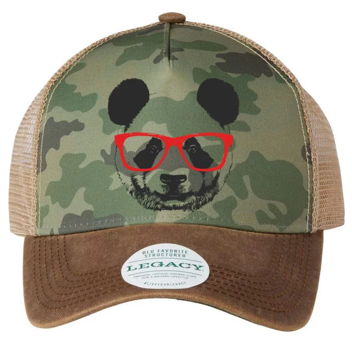 Portrait of Panda with glasses Legacy Tie Dye Trucker Hat