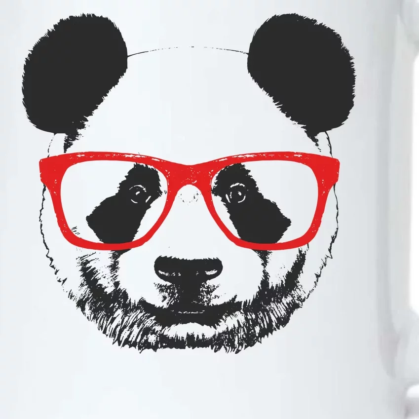 Portrait of Panda with glasses Black Color Changing Mug