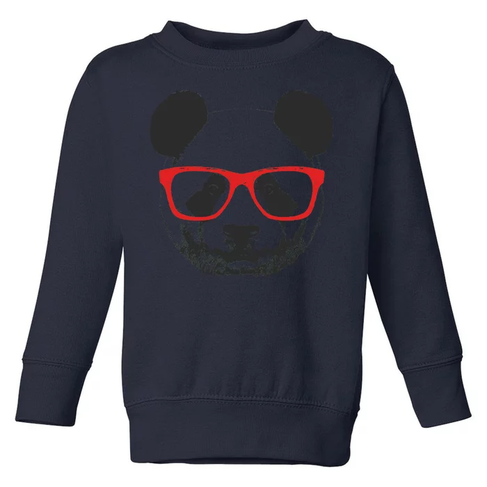 Portrait of Panda with glasses Toddler Sweatshirt