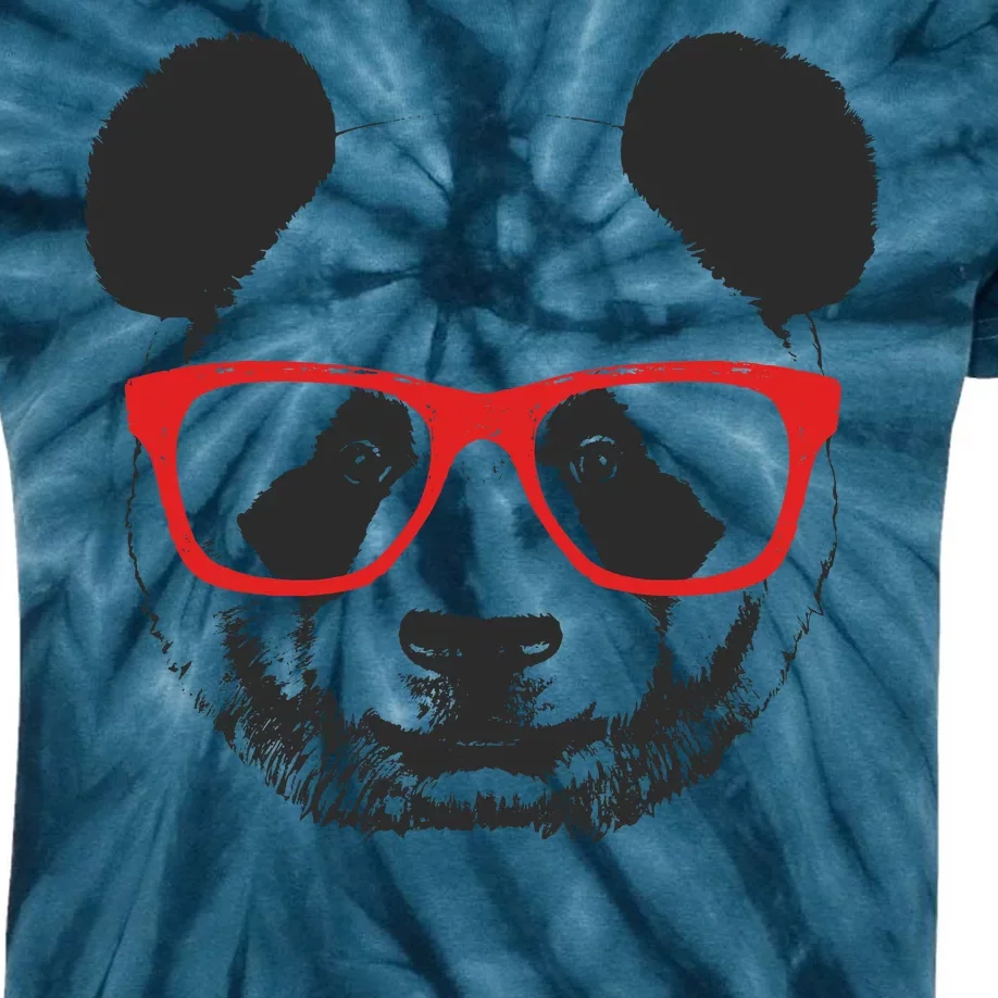 Portrait of Panda with glasses Kids Tie-Dye T-Shirt