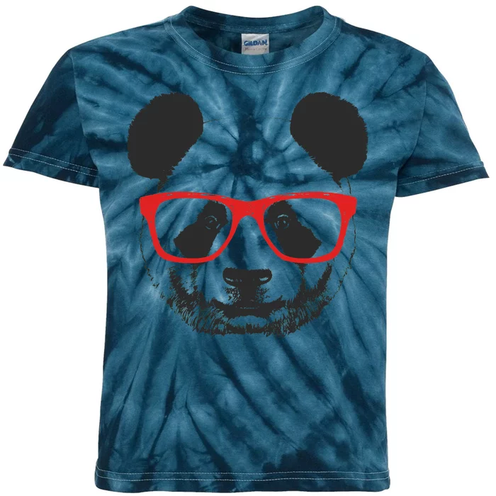 Portrait of Panda with glasses Kids Tie-Dye T-Shirt