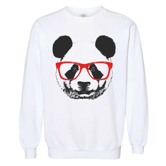 Portrait of Panda with glasses Garment-Dyed Sweatshirt