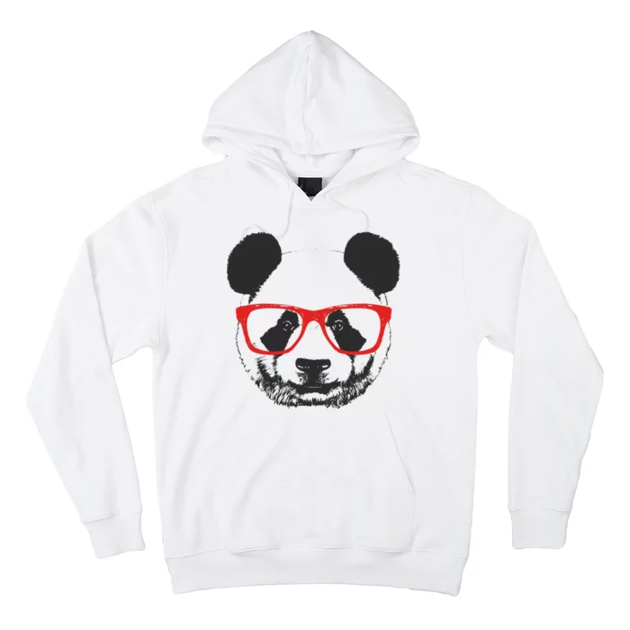 Portrait of Panda with glasses Hoodie