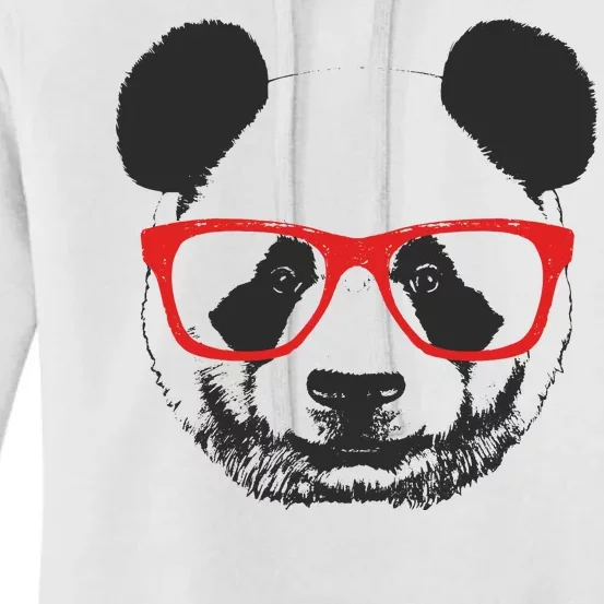 Portrait of Panda with glasses Women's Pullover Hoodie