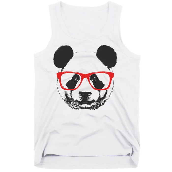 Portrait of Panda with glasses Tank Top