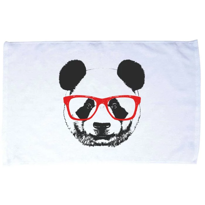 Portrait of Panda with glasses Microfiber Hand Towel