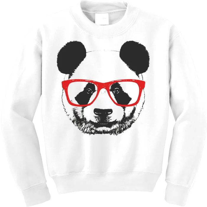 Portrait of Panda with glasses Kids Sweatshirt