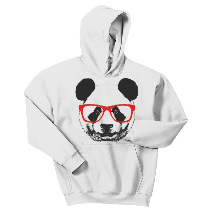 Portrait of Panda with glasses Kids Hoodie