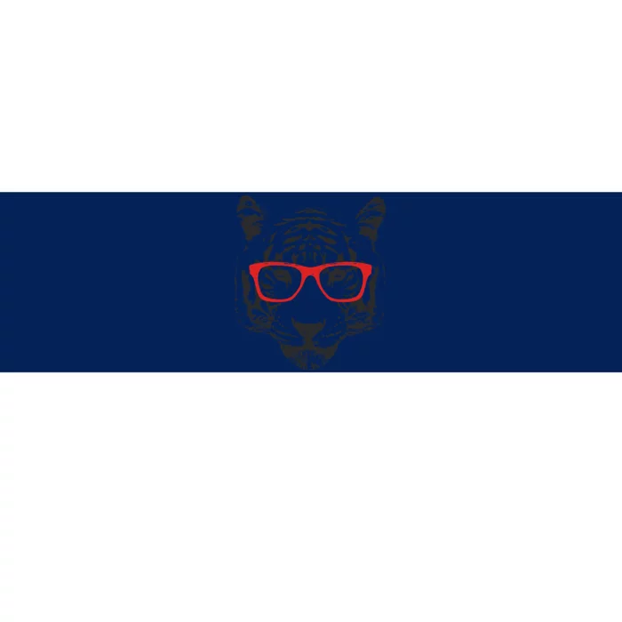 Portrait of Tiger With Glasses Bumper Sticker