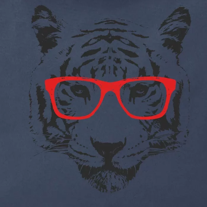 Portrait of Tiger With Glasses Zip Tote Bag