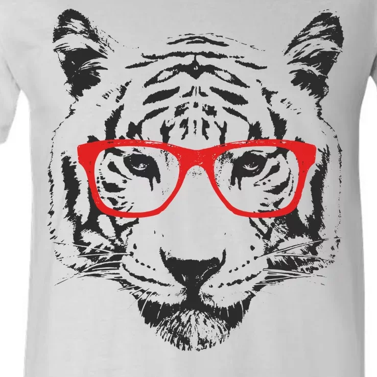 Black & White Tiger V-Neck T-Shirt