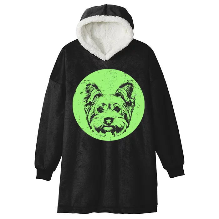 Portrait of Yorkshire Terrier Dog Hooded Wearable Blanket