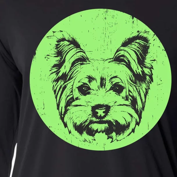 Portrait of Yorkshire Terrier Dog Cooling Performance Long Sleeve Crew