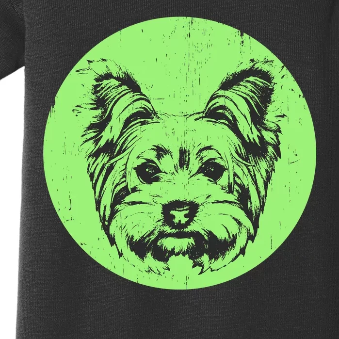 Portrait of Yorkshire Terrier Dog Baby Bodysuit