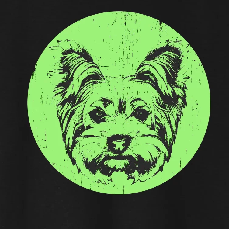 Portrait of Yorkshire Terrier Dog Women's Crop Top Tee