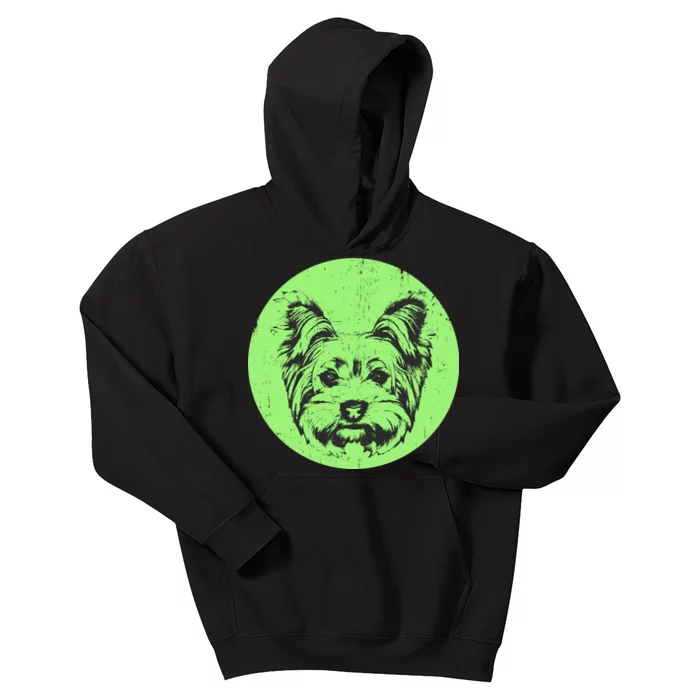 Portrait of Yorkshire Terrier Dog Kids Hoodie