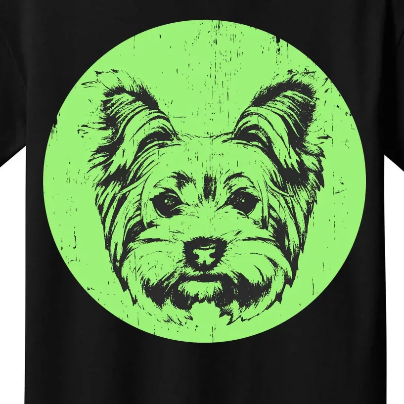 Portrait of Yorkshire Terrier Dog Kids T-Shirt