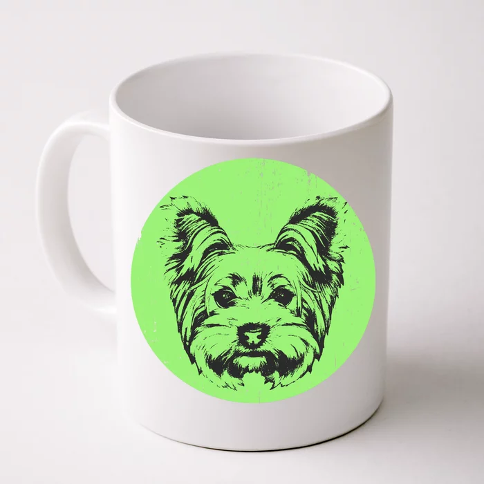 Portrait of Yorkshire Terrier Dog Front & Back Coffee Mug