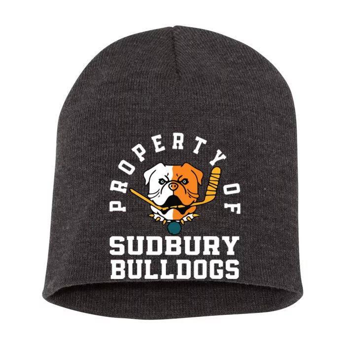 Property Of Sudbury Bulldog Funny Short Acrylic Beanie