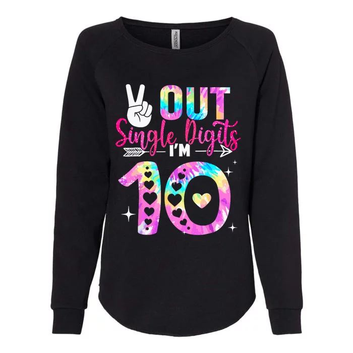 Peace Out Single Digits IM 10 Year Old 10th Birthday Womens California Wash Sweatshirt