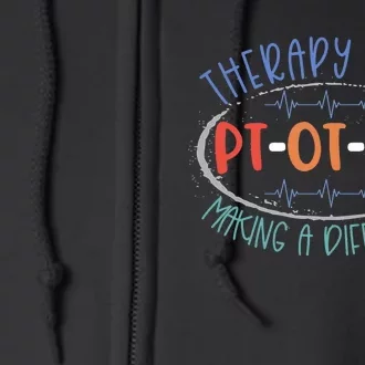 Pt Ot Slp Therapy Team Making A Difference Rehab Week Month Full Zip Hoodie