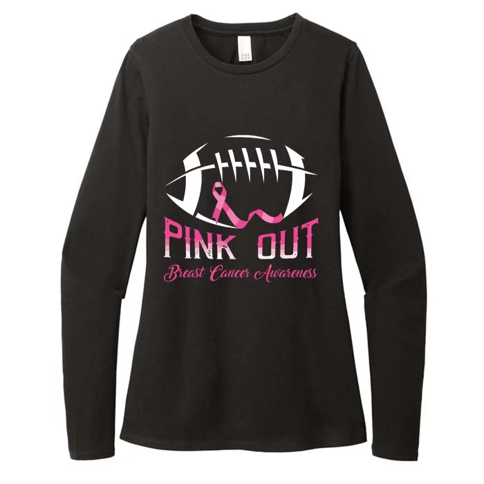 Pink Out Shirts Breast Cancer Football Womens CVC Long Sleeve Shirt