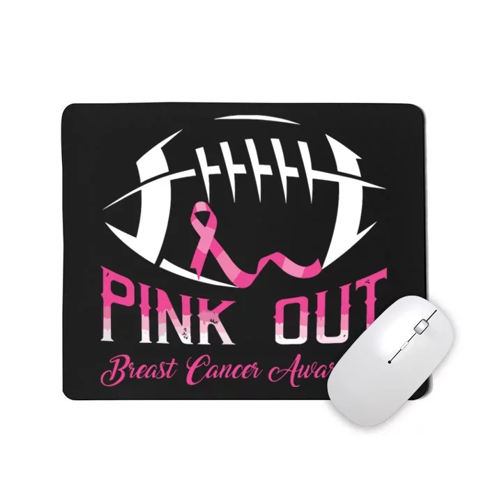 Pink Out Shirts Breast Cancer Football Mousepad