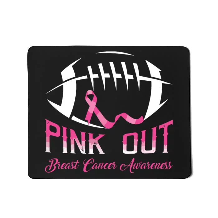 Pink Out Shirts Breast Cancer Football Mousepad