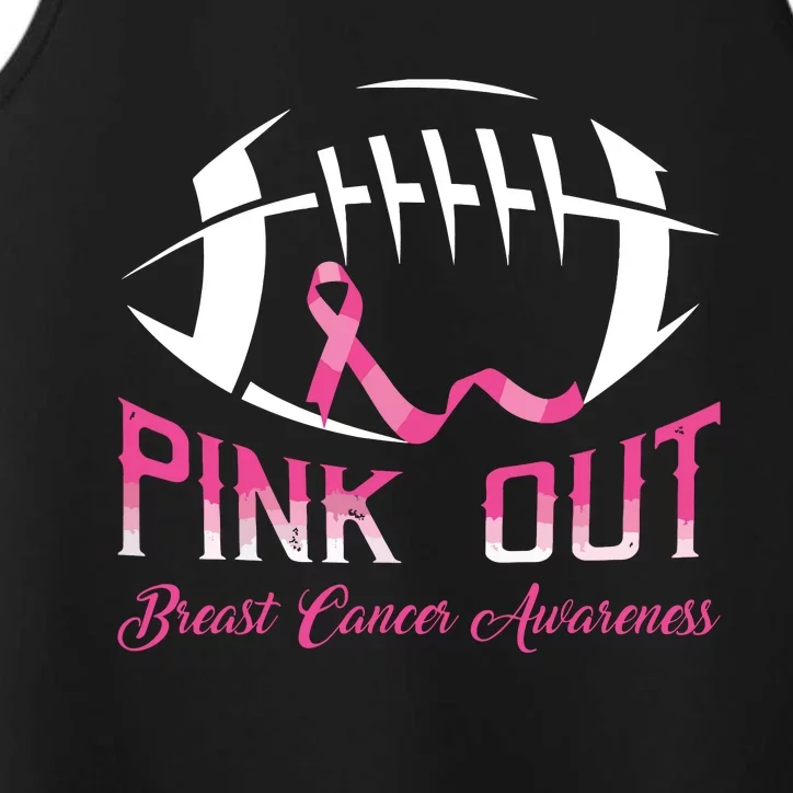 Pink Out Shirts Breast Cancer Football Performance Tank