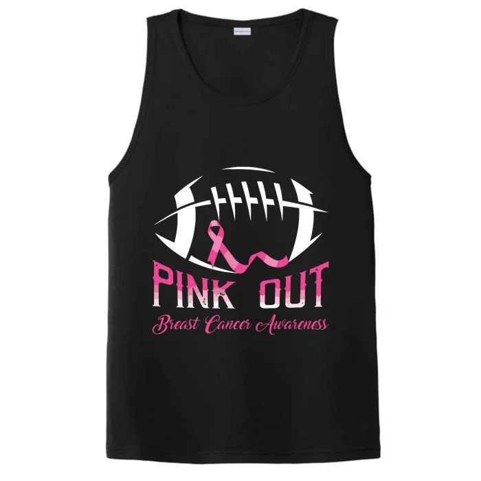 Pink Out Shirts Breast Cancer Football Performance Tank