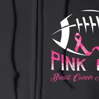 Pink Out Shirts Breast Cancer Football Full Zip Hoodie