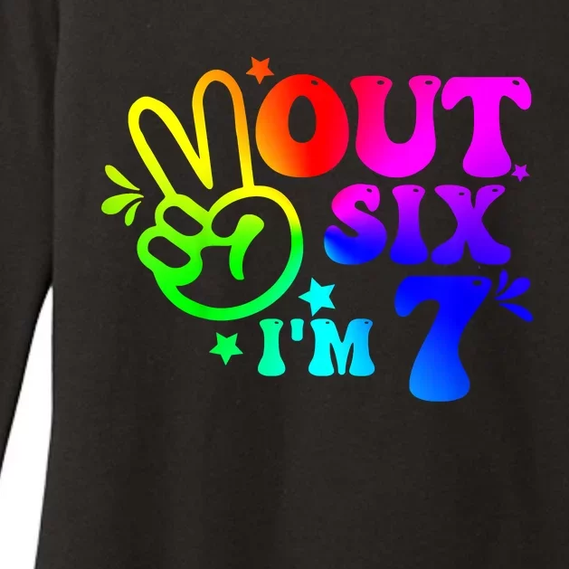 Peace Out Six I'm 7 Year Old 7th Birthday Womens CVC Long Sleeve Shirt