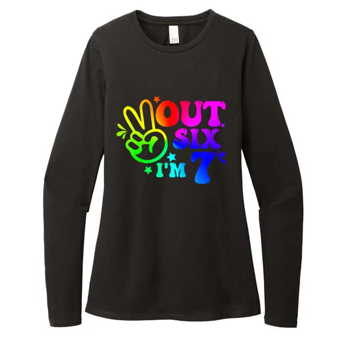 Peace Out Six I'm 7 Year Old 7th Birthday Womens CVC Long Sleeve Shirt