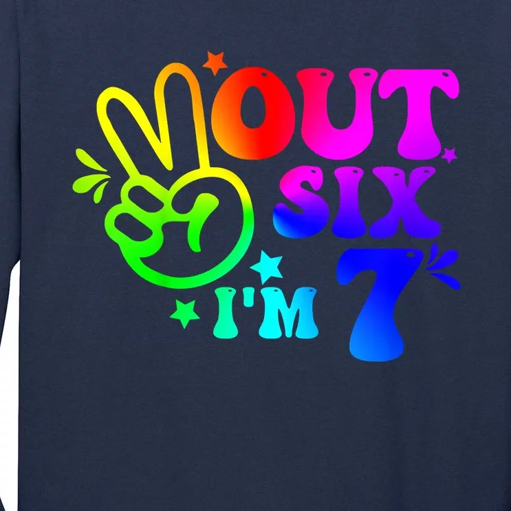 Peace Out Six I'm 7 Year Old 7th Birthday Tall Long Sleeve T-Shirt