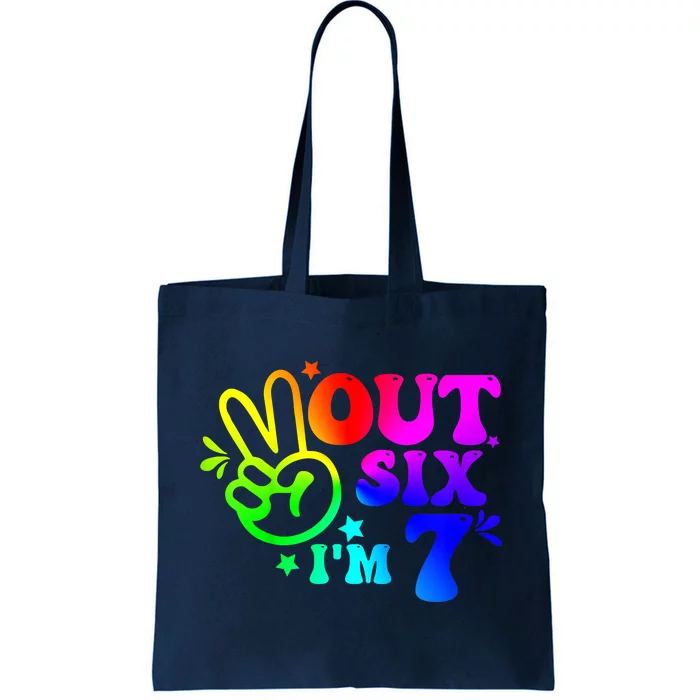 Peace Out Six I'm 7 Year Old 7th Birthday Tote Bag